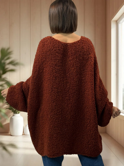 LAETITIA - PULL ROUX OVERSIZE JUSQU'A LA TAILLE 58