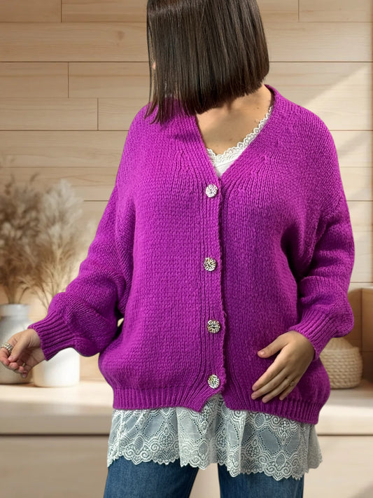 NOHA - GILET CYCLAMEN JUSQU'A LA TAILLE 48/50