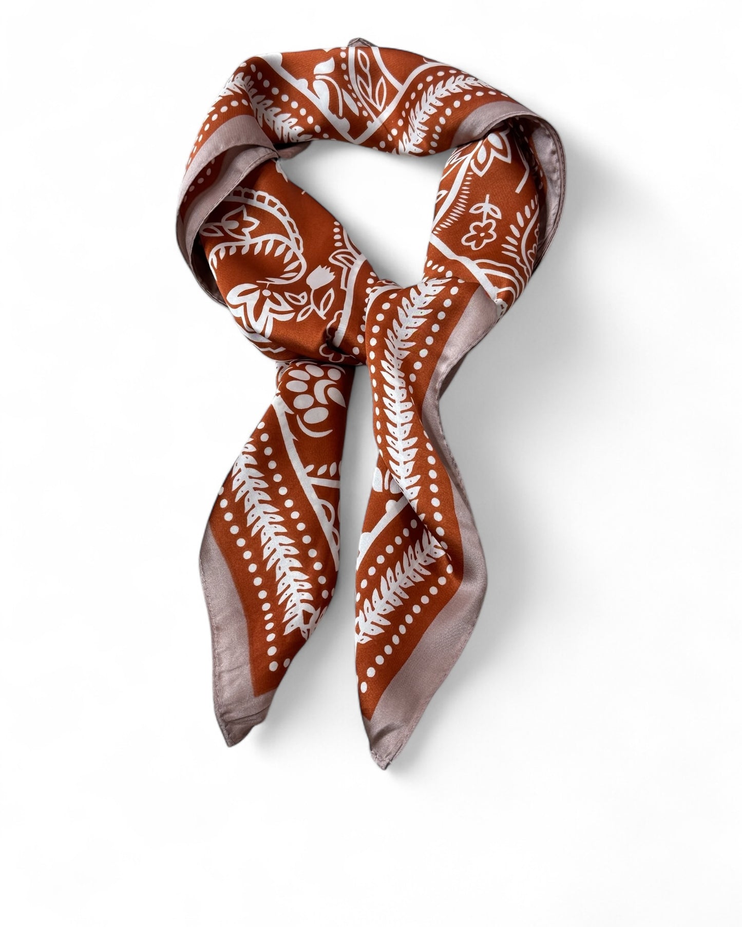 JULIETTE REF11 - PETIT FOULARD ROUX A MOTIF