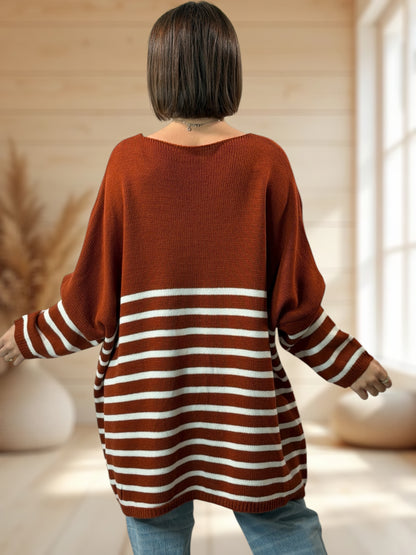 MANU - PULL MARINIERE ROUX JUSQU'A LA TAILLE 56/58