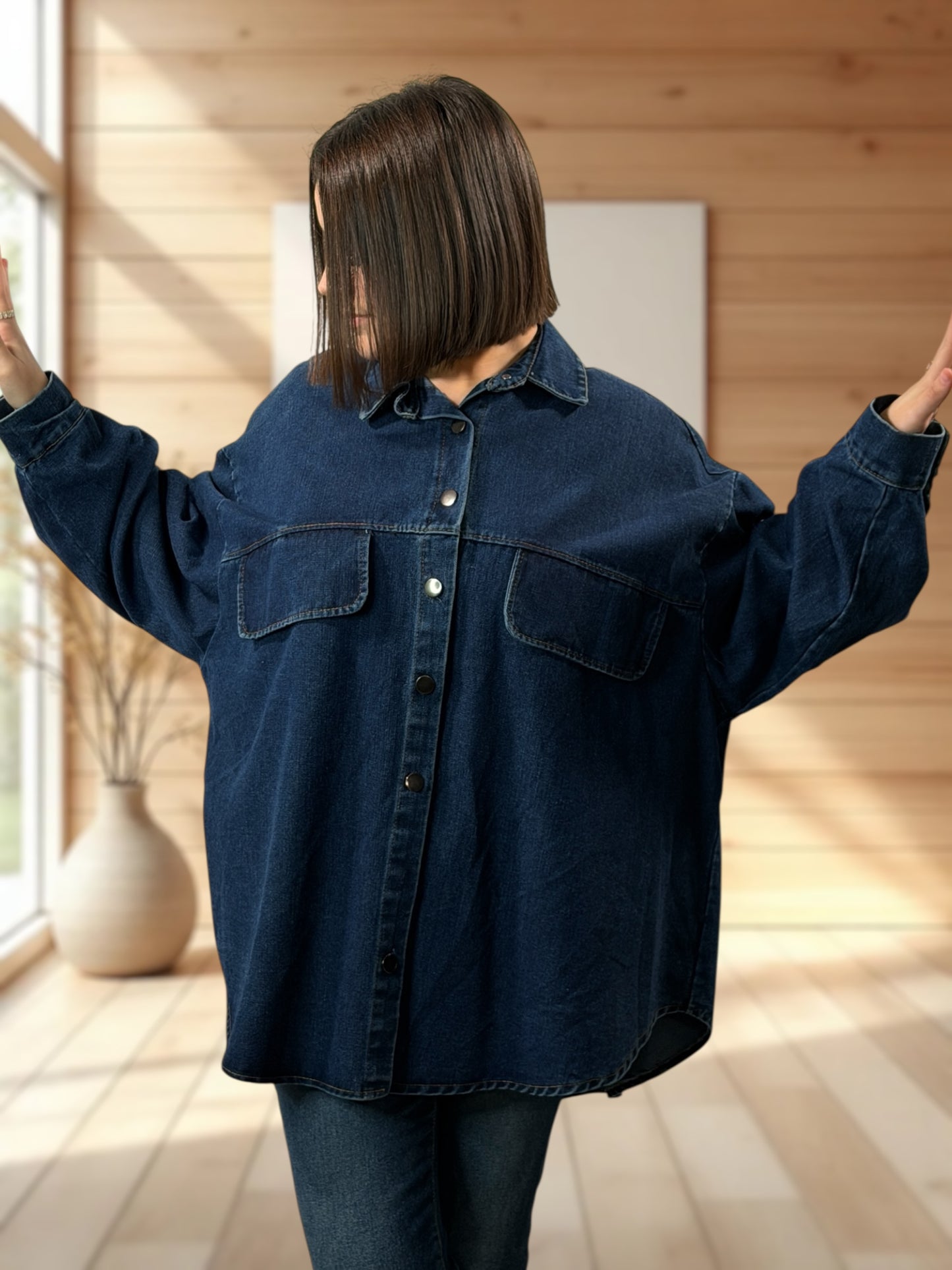 JORDAN - CHEMISE OVERSIZE EN JEAN JUSQU'A LA TAILLE 54/56