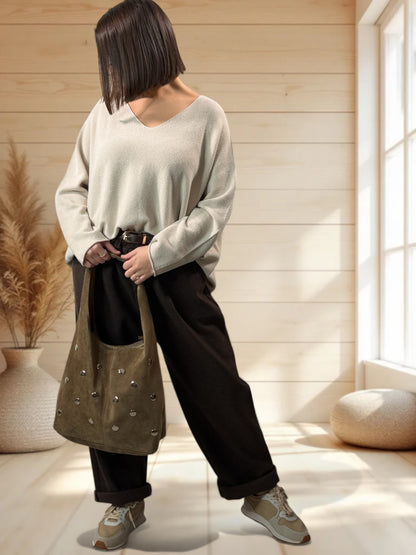 VANESSA - SAC EN DAIM TAUPE