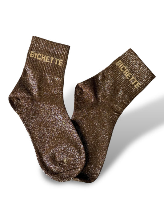 CHAUSSETTES SCINTILLANTES BICHETTE MARRON