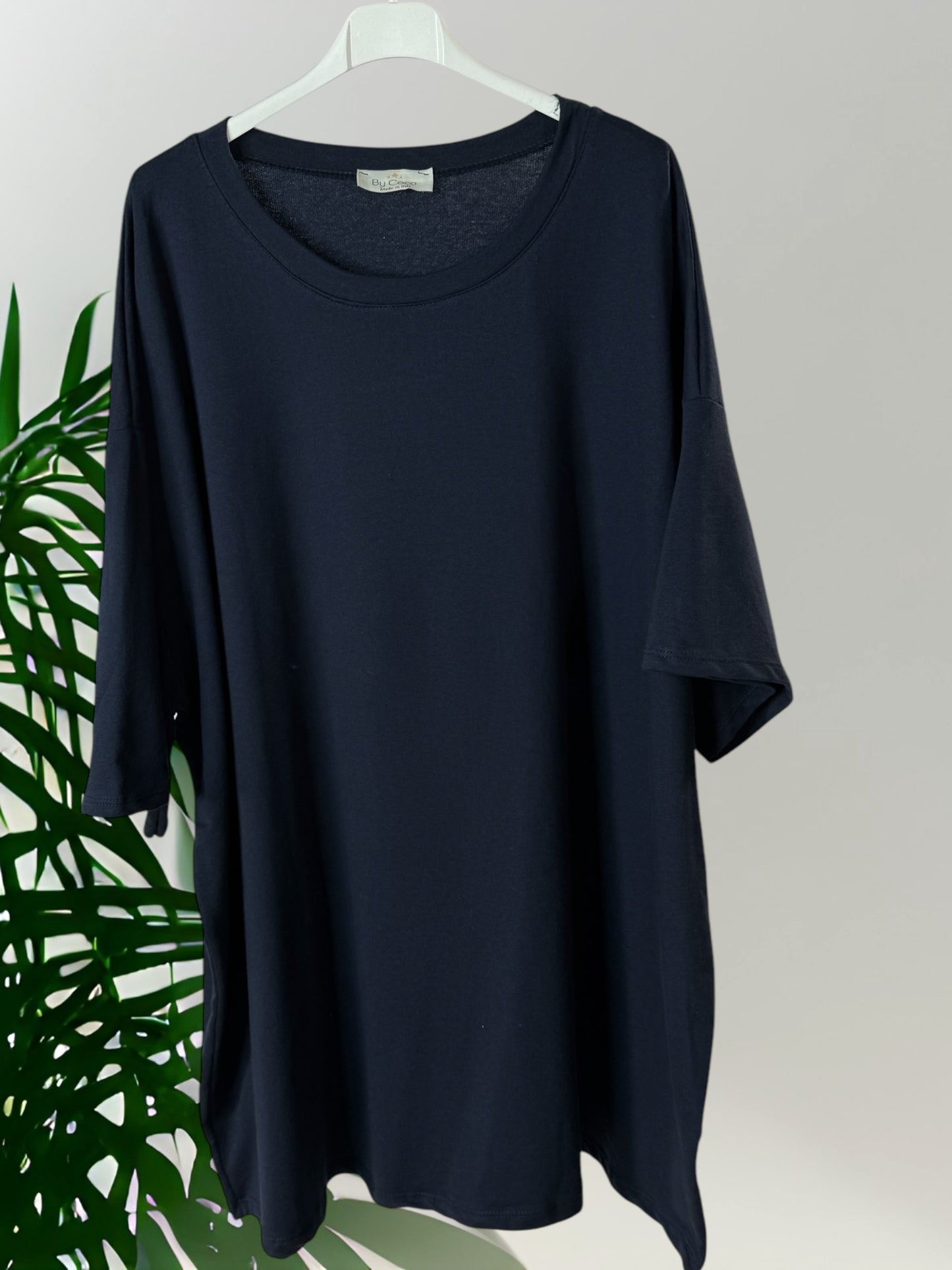 PABLO - LONG T-SHIRT MARINE MOTIF COEUR AU DOS JUSQU'A LA TAILLE 60