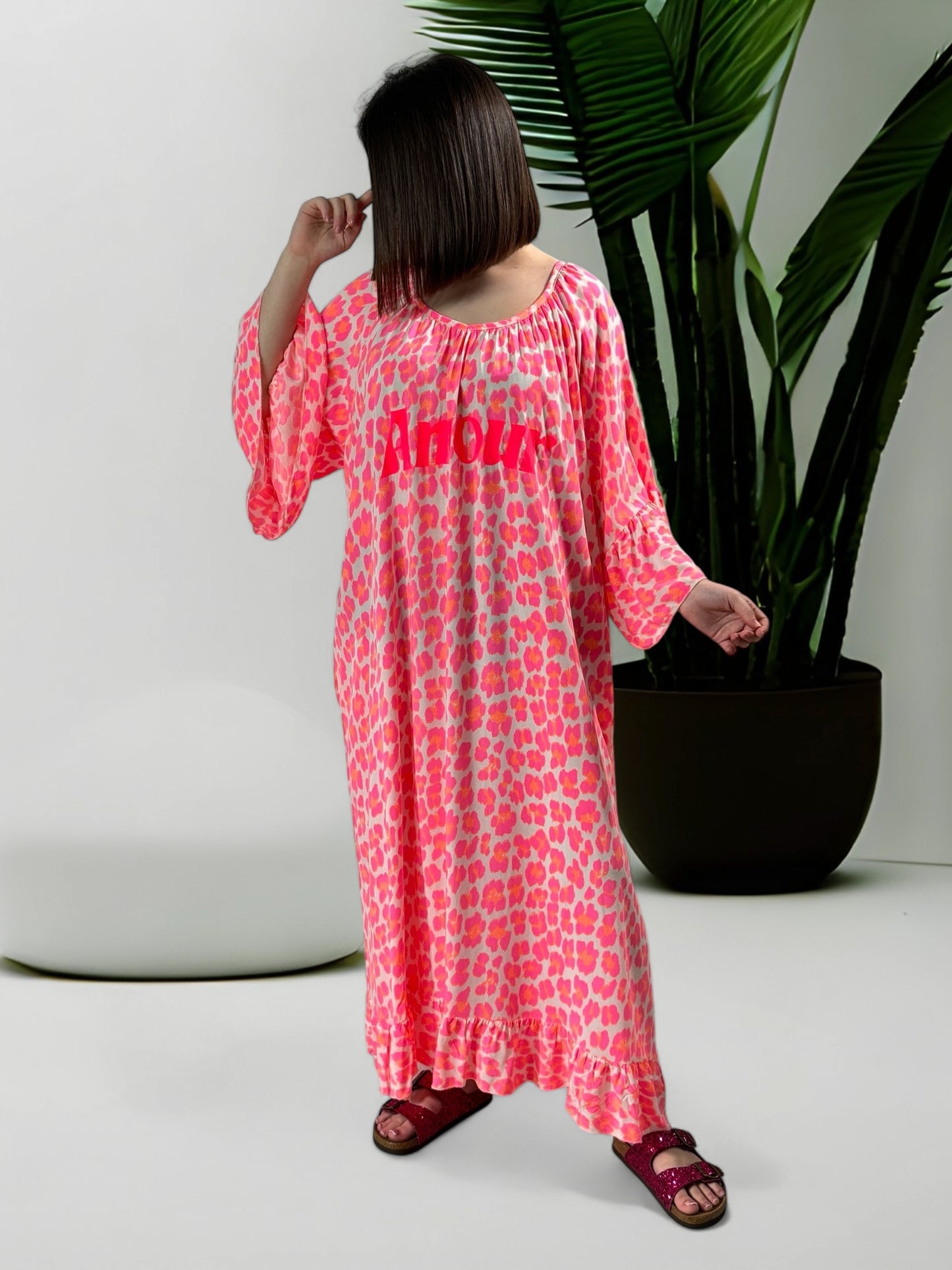 LALOLITA - ROBE LEOPARD FUCHSIA JUSQU'A LA TAILLE 54/56