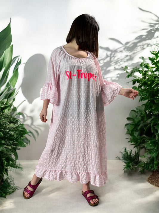 ST TROPEZ - ROBE VICHY ROSE JUSQU'A LA TAILLE 52
