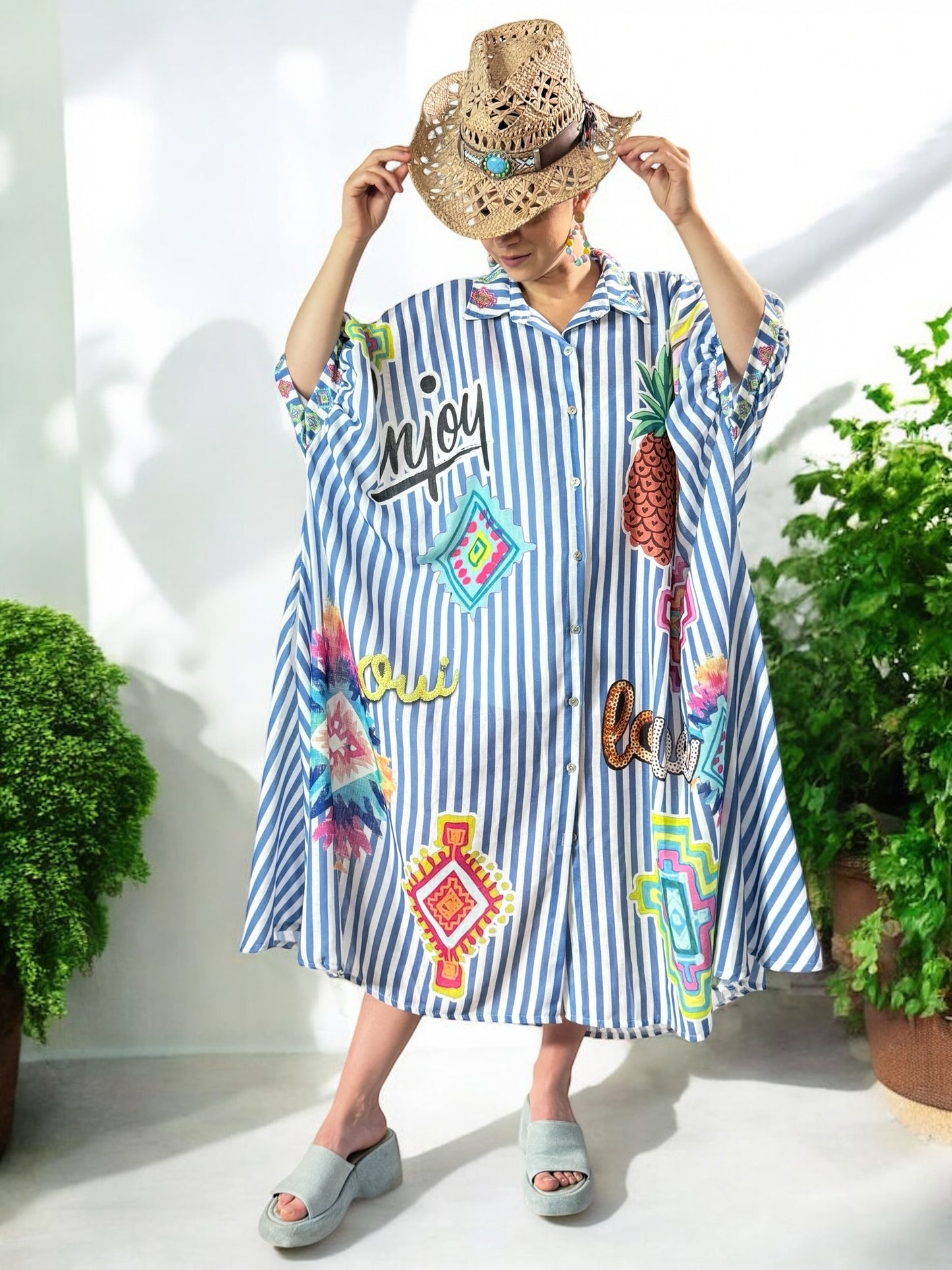 BORA BORA - ROBE OVERSIZE A MOTIF JUSQU'A LA TAILLE 58