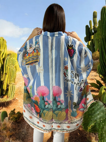HONOLULU - TUNIQUE OVERSIZE MOTIF FRIDA KAHLO JUSQU'A LA TAILLE 58
