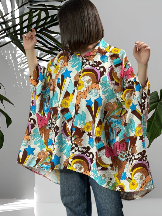 HELLO - TUNIQUE OVERSIZE A MOTIF JUSQU'A LA TAILLE 54 REF1