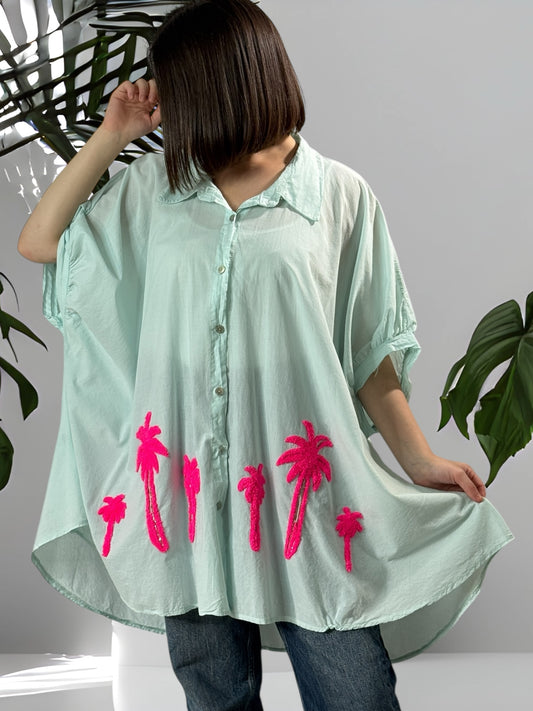 MEGANE - TUNIQUE OVERSIZE LAGON JUSQU'A LA TAILLE 60