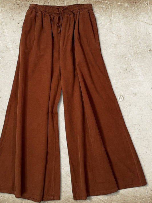 SERGIO - PANTALON AMPLE EN VELOURS MILLERAIES ROUX TAILLE 46/48 A 52