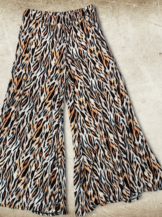 MAXIME - PANTALON PALAZZO MOTIF ANIMALIER TAILLE 46 A 54