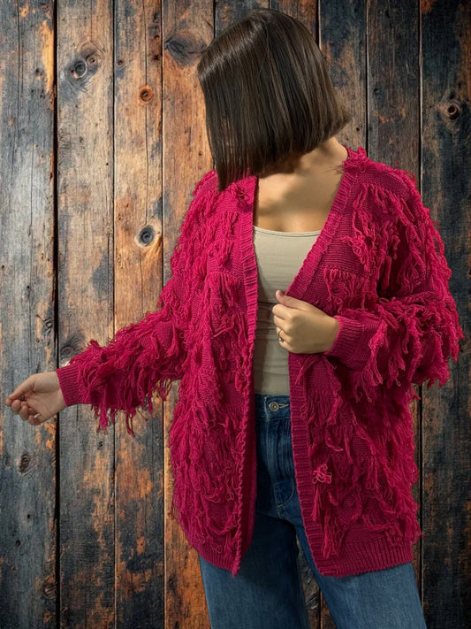 SANDY - GILET FUCHSIA JUSQU'A LA TAILLE 48