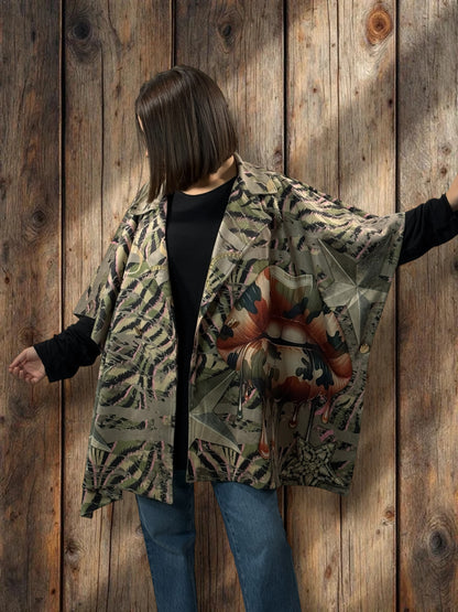 CEZANNE - VESTE CAPE EN SUEDINE JUSQU'A LA TAILLE 60