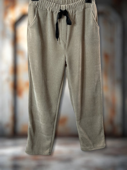 LEON - PANTALON EN VELOURS BEIGE TAILLE 44 A 50/52