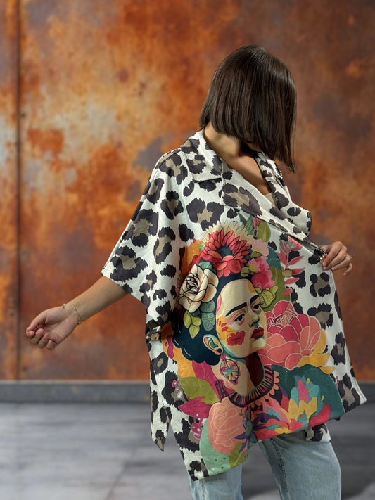 CEZANNE - VESTE CAPE EN SUEDINE JUSQU'A LA TAILLE 60