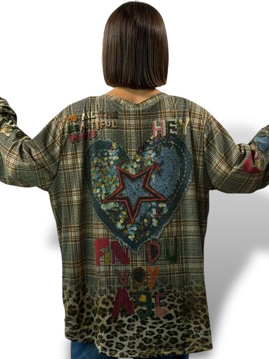 MARYLIN - TOP OVERSIZE FLUIDE SCINTILLANT JUSQU'A LA TAILLE 54