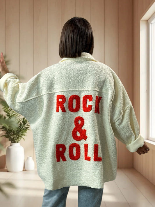 SANTAFEE - VESTE OVERSIZE BLANC CASSE JUSQU'A LA TAILLE 54/56