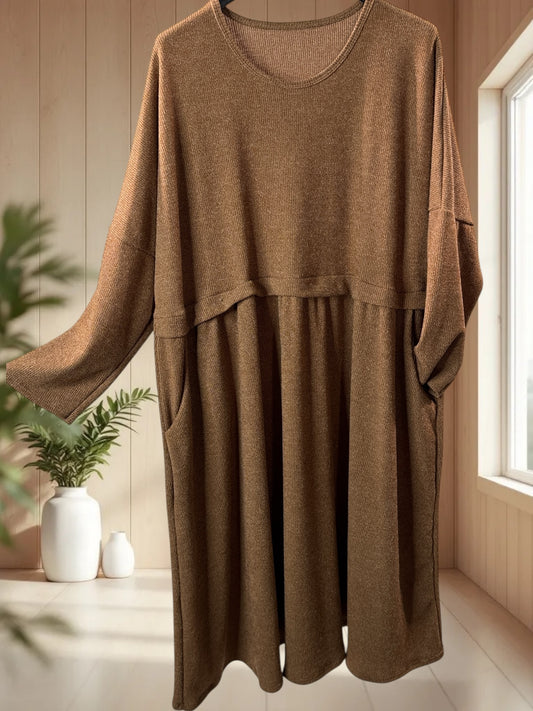 MADELINE - ROBE OVERSIZE CAMEL JUSQU'A LA TAILLE 60