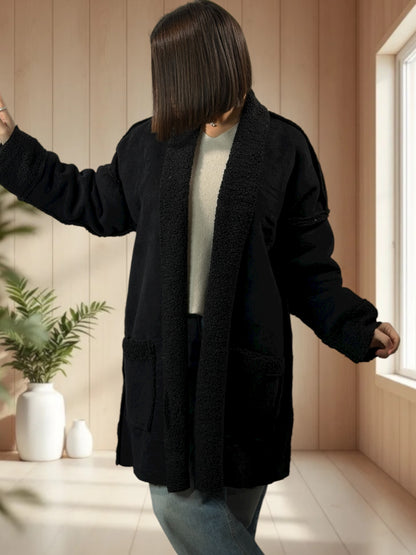 FREDERICO - VESTE NOIRE OVERSIZE JUSQU'A LA TAILLE 52