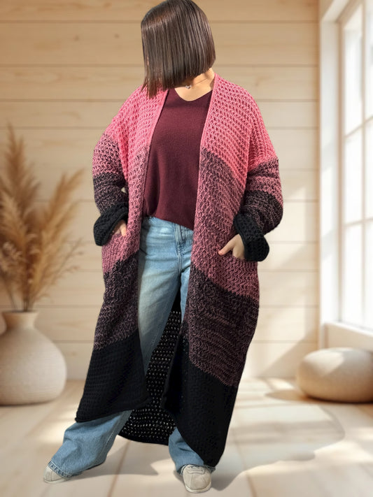 BILBAO - LONG GILET OVERSIZE 2 POCHES JUSQU'A LA TAILLE 54