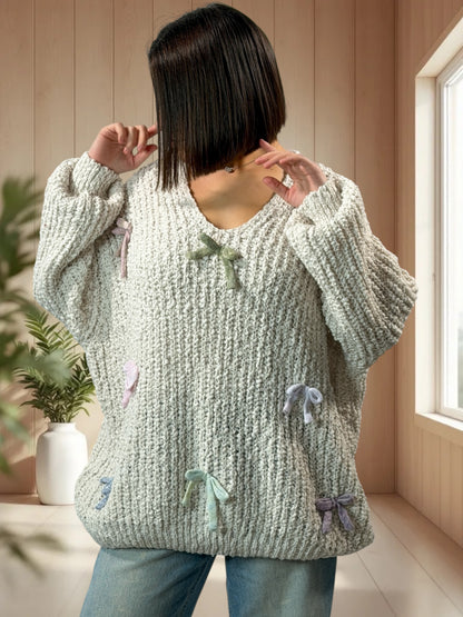 STELLA - PULL OVERSIZE BLANC CASSE JUSQU'A LA TAILLE 54