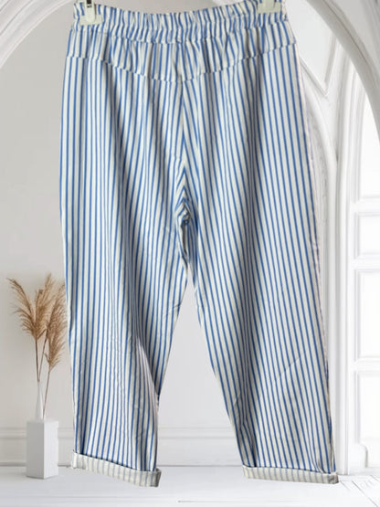 AUBIN - PANTALON SPORTSWEAR A RAYURE BLEUE CIEL TAILLE 46 A 52