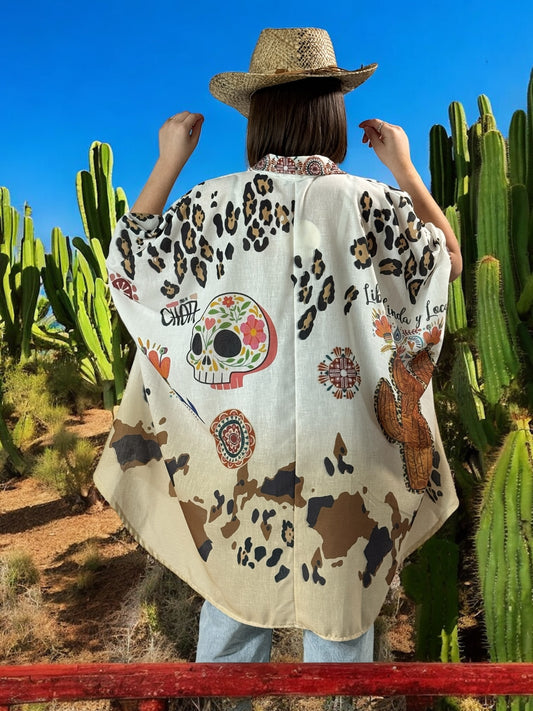 HONOLULU - TUNIQUE OVERSIZE MOTIF SKULL JUSQU'A LA TAILLE 58