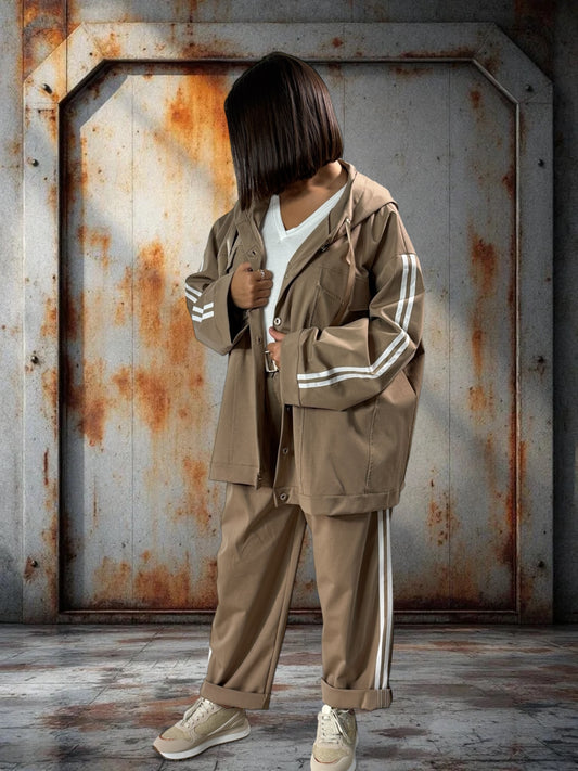 MARLEY - VESTE BEIGE OVERSIZE JUSQU'A LA TAILLE 54
