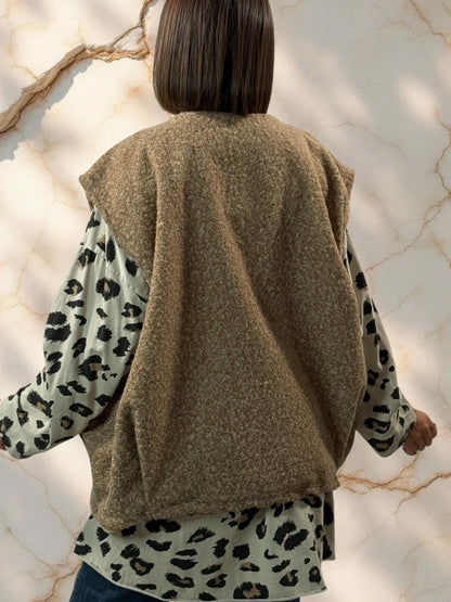 LUDO - GILET BEIGE SANS MANCHE JUSQU'A LA TAILLE 50/52