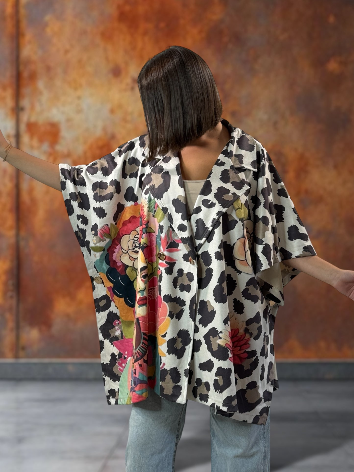 CEZANNE - VESTE CAPE EN SUEDINE JUSQU'A LA TAILLE 60