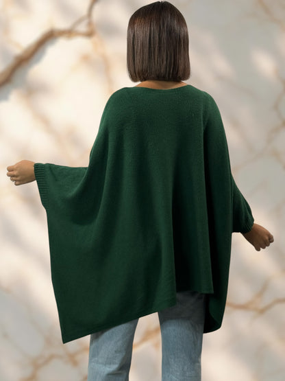 NICKO - PULL OVERSIZE VERT BOUTEILLE JUSQU'A LA TAILLE 60