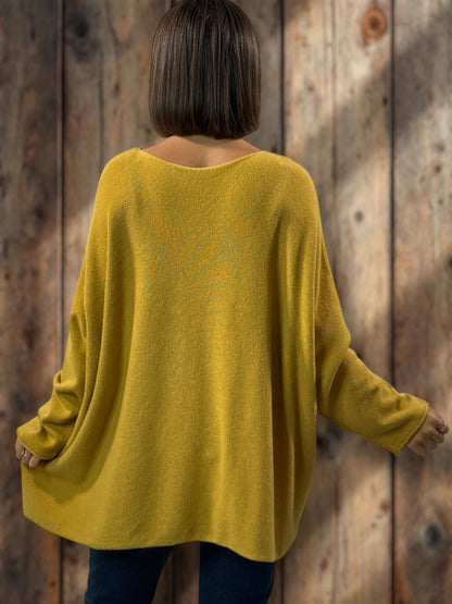 PALOMA - PULL OVERSIZE MOUTARDE JUSQU'A LA TAILLE 56