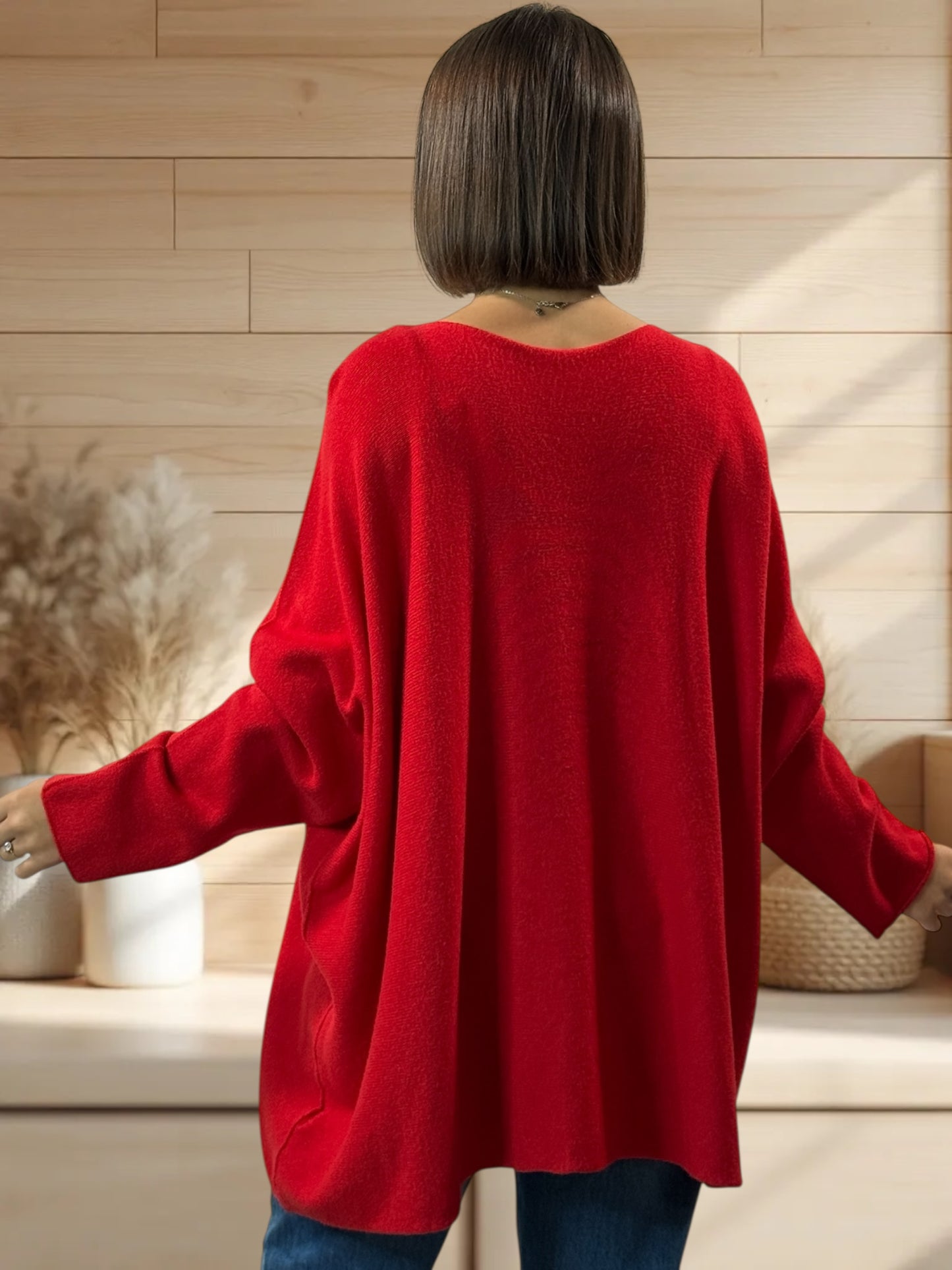 PALOMA - PULL OVERSIZE ROUGE JUSQU'A LA TAILLE 56