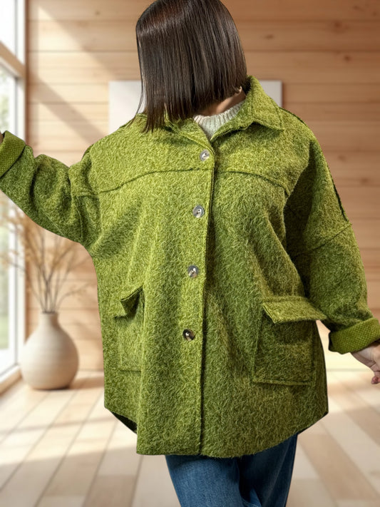 RAVELO - VESTE OVERSIZE VERTE JUSQU'A LA TAILLE 54/56