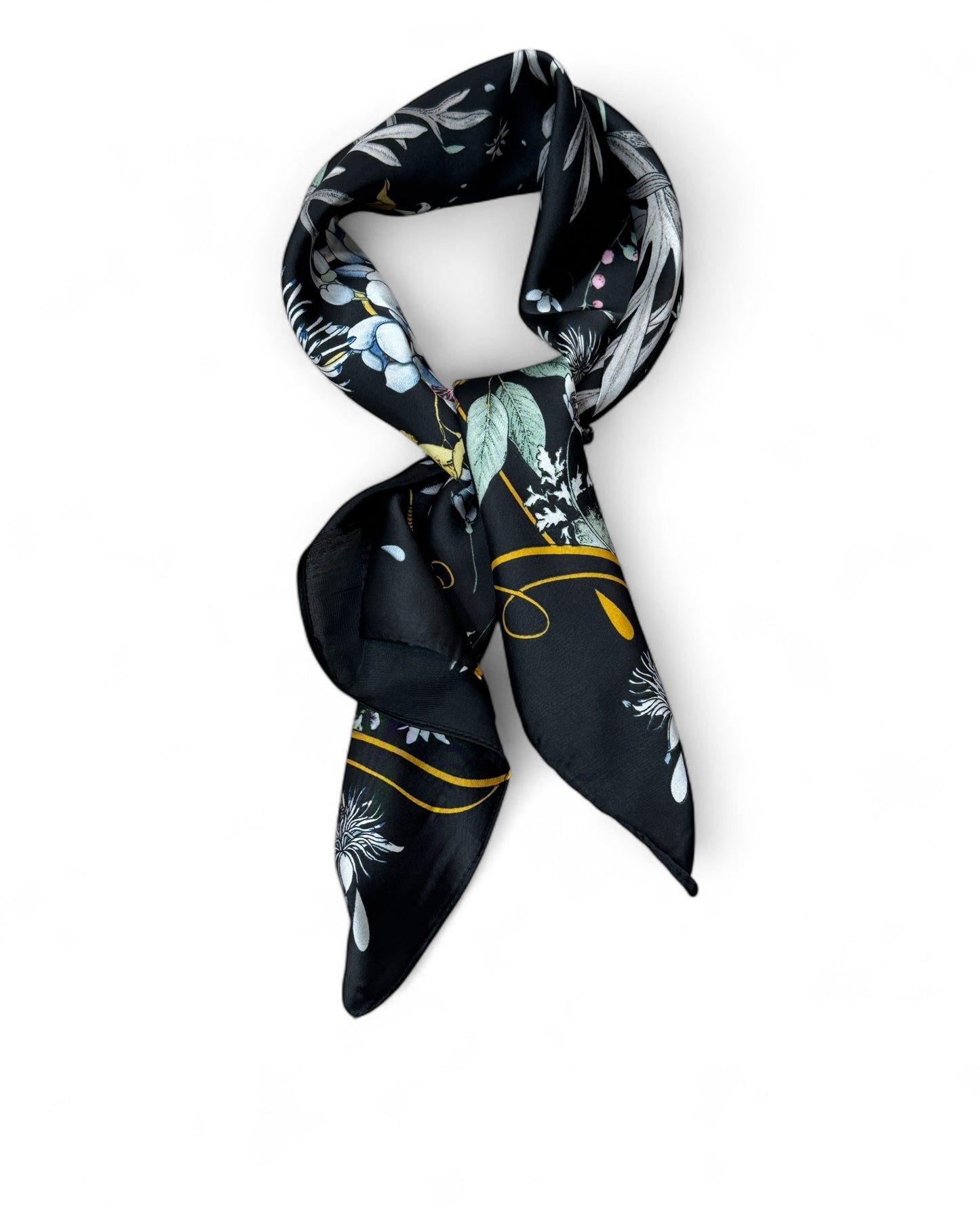 JULIETTE REF7 - PETIT FOULARD NOIR A MOTIF
