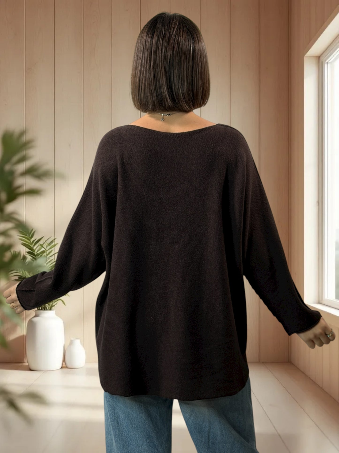 CHOUCHOU - PULL MARRON JUSQU'A LA TAILLE 54