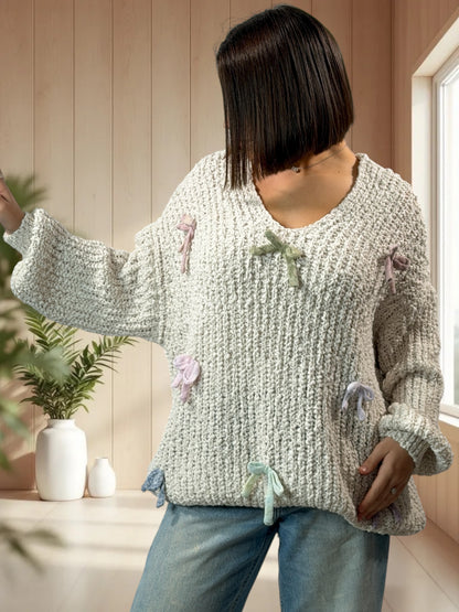 STELLA - PULL OVERSIZE BLANC CASSE JUSQU'A LA TAILLE 54