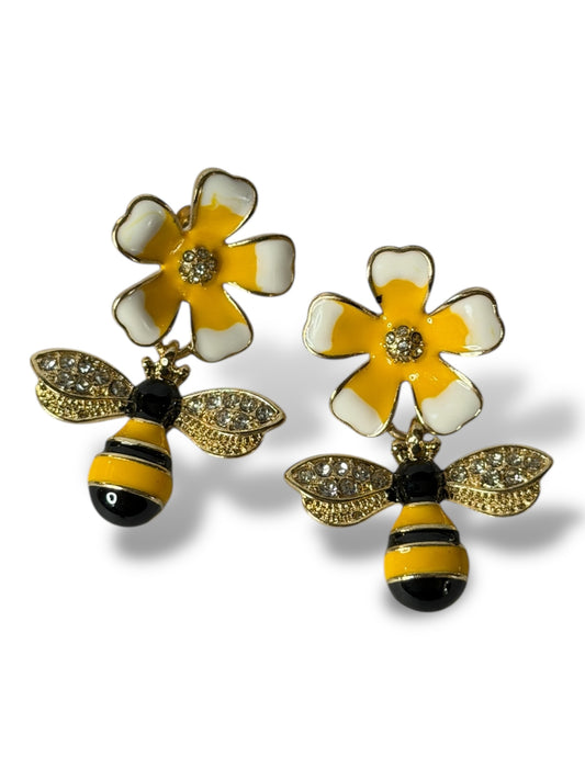 PAKITA - BOUCLES D'OREILLES ABEILLE AVEC STRASS