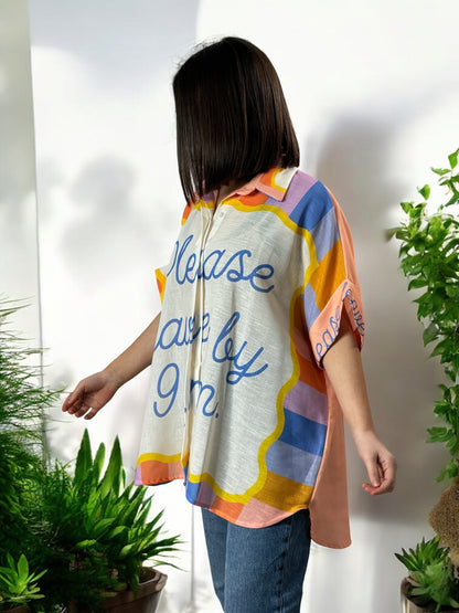 NATHY - CHEMISE OVERSIZE MOTIF APERO JUSQU'A LA TAILLE 56