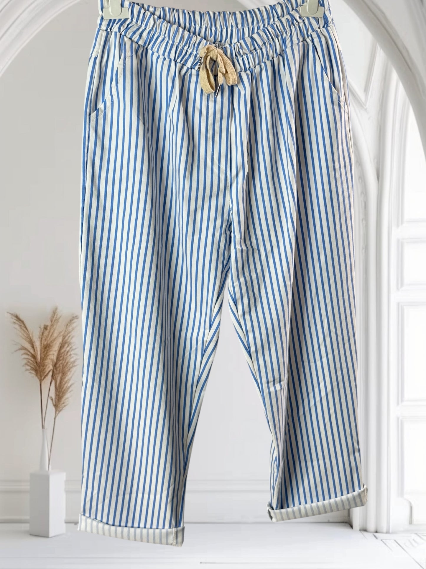 AUBIN - PANTALON SPORTSWEAR A RAYURE BLEUE CIEL TAILLE 46 A 52
