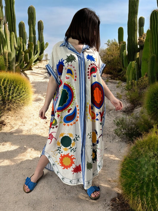 ITICA - ROBE OVERSIZE A MOTIF JUSQU'A LA TAILLE 56