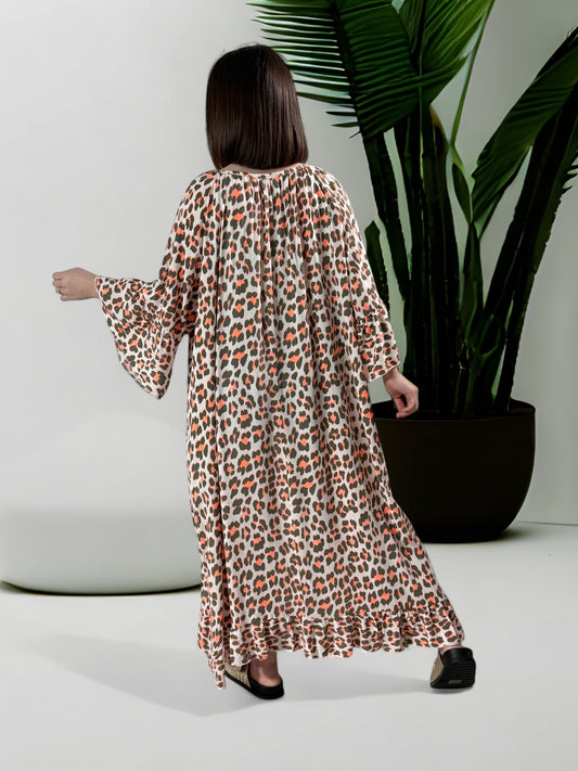 LALOLITA - ROBE LEOPARD KAKI JUSQU'A LA TAILLE 54/56