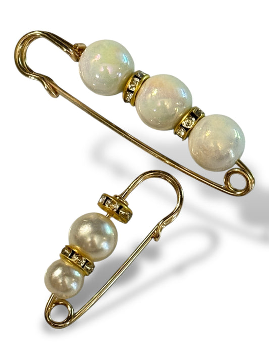 BILITIS - LOT DE 2 EPINGLES AVEC STRASS ET PERLE
