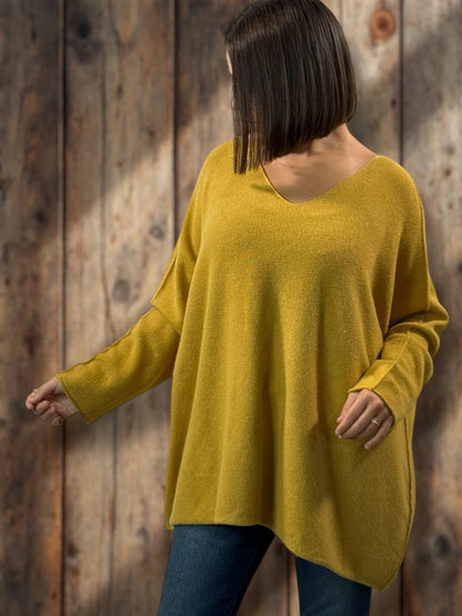 PALOMA - PULL OVERSIZE MOUTARDE JUSQU'A LA TAILLE 56