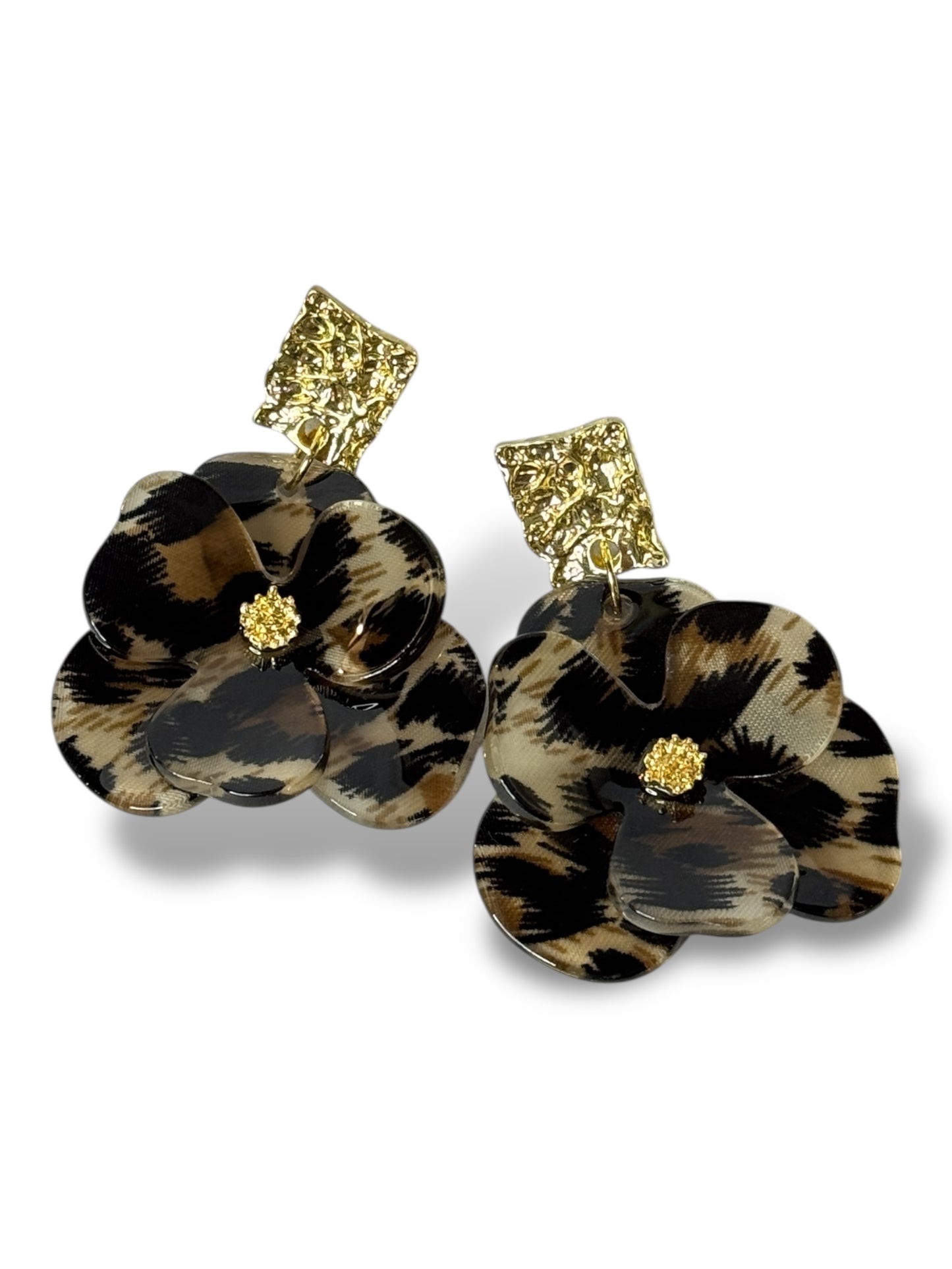 MADO - BOUCLES D'OREILLES FLEUR LEOPARD