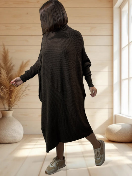 BETTINA - ROBE CHOCO OVERSIZE EN MAILLE JUSQU'A LA TAILLE 56