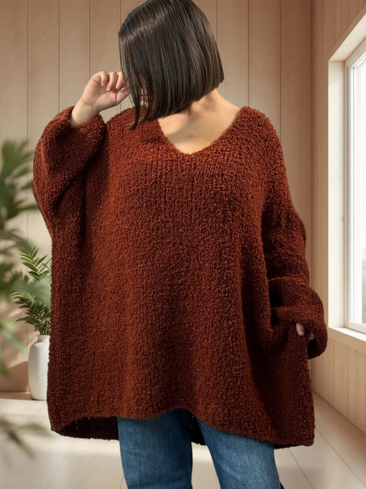 LAETITIA - PULL ROUX OVERSIZE JUSQU'A LA TAILLE 58