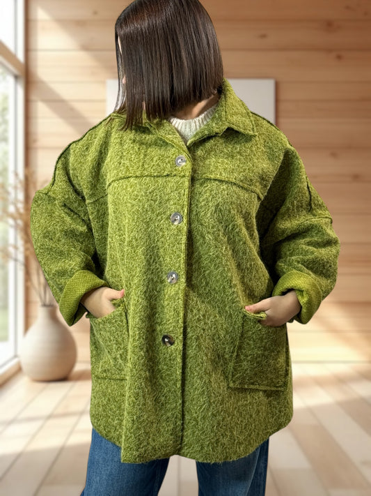 RAVELO - VESTE OVERSIZE VERTE JUSQU'A LA TAILLE 54/56