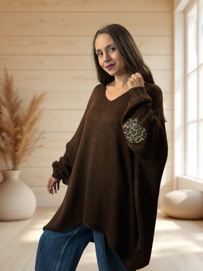 RAPHAEL - PULL MARRON JUSQU'A LA TAILLE 54/56